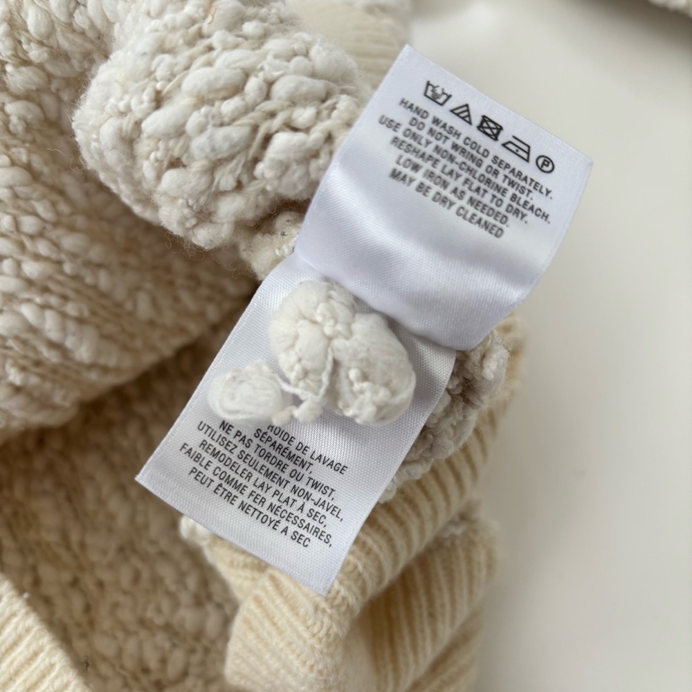 Anthropologie MOTH Women's Cream Ivory Arbor Sweater Wool Blend Crewneck  Small - Picture 7 of 9